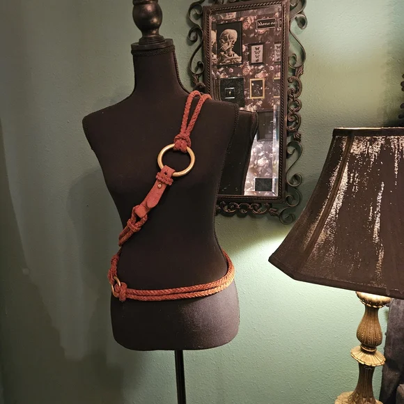 Ralph Lauren Brown Suede with Gold Ring - Picture 2 of 6